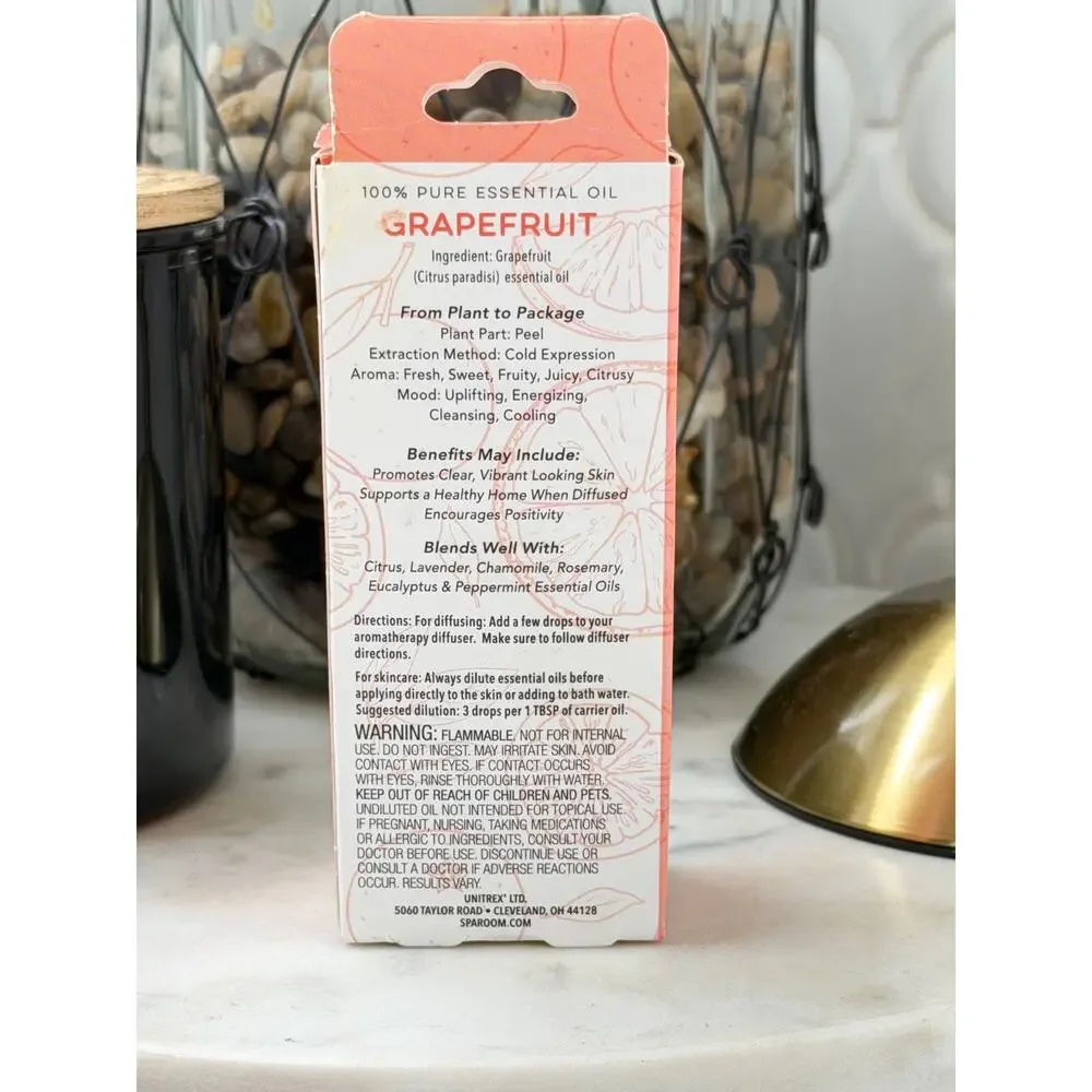 SpaRoom Grapefruit Essential Oil 7.4ml 100% Pure Aromatherapy New
